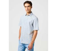 Wrangler male Pure Cotton Striped Shirt - L - Blue, Blue
