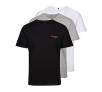 Wrangler Mens Marston T-Shirt, Black/Grey Marl/White, S-M UK