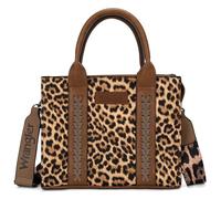 Wrangler Medium Tote Bag for Women Designer Satchel Handbags Top-handle Purses with Strap, Leopard Print, M