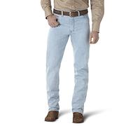 Wrangler Men’s 13MWZ Cowboy Cut Original Fit Jean, Gold Buckle Bleach, 35W x 34L