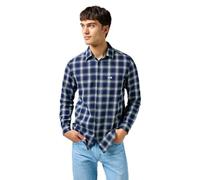 Wrangler Men's 1 Pkt Shirt, Indigo Plaid, S