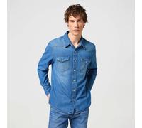 Wrangler Men's 27MW Long Sleeve Denim Shirt - Icon Mid Stone