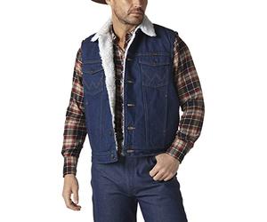 Wrangler Men's 74131pw Sherpa Lined Denim Vest