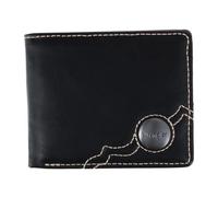 Wrangler Classic Round Logo Stitch Edges Bifold Wallet, Black, One size