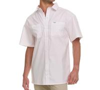 Wrangler Button Up Shirts for Men Big and Tall - Chambray Woven Short Sleeve Casual Shirt, Bright White, 2X