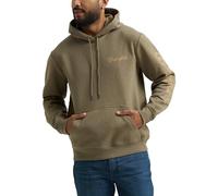 Wrangler Men's Blue Sleeve Logo Hoodie, Burnt Olive, S