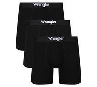 WRANGLER Men's Boxer Shorts in Black | Soft Touch Organic Cotton Mid Length Trunks with Stretchy Elasticated Waistband | Comfortable and Breathable Underwear - Multipack of 3