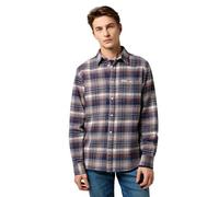 Wrangler Men's Brushed 1 Pkt Shirt, Navy Birch, M