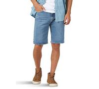 Wrangler Men's Classic Relaxed Fit Five Pocket Jean Short Denim, Light Wash Flex, 30