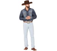 Wrangler Mens Cowboy Cut Active Flex Slim Fit Jeans, Bleach, 33W x 32L US