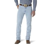 Wrangler Men's Cowboy Cut Slim Fit Jean Jeans, Gold Buckle Bleach, 33W / 30L