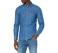 Wrangler Men's Cowboy Cut Western Long Sleeve Snap Work Shirt Washed Finish