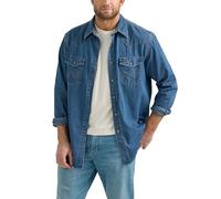Wrangler Men's Denim Collection Snap Shirt, Dark Wash Denim, S