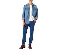 Wrangler Men's Denim Light Wash Long Sleeve Snap Shirt