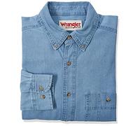Wrangler Men's Denim Shirt, Denim, XL Tall