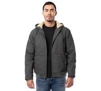 Wrangler Men's Duck Sherpa Lined Full Zip Jacket, Charcoal Grey, L