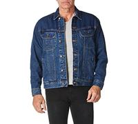 Wrangler Men's Flannel Lined Denim Jacket, Antique Navy, 6X