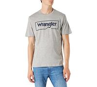Wrangler Men's Frame Logo TEE Shirt, MID Grey Melee, Small