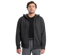 Wrangler Men's Full Zip Hooded Sweatshirt with Front Pouch Pocket, Charcoal Heather, XL