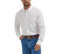 Wrangler Men's George Strait Western Long-Sleeve Relaxed-fit Button-Down Shirt, White, 2X Tall