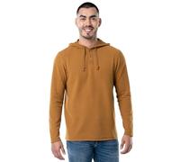 Wrangler Men's Henley Hoodie, Brown, M