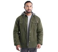Wrangler mens Hooded Quilted Shirt Jacket, Grape Leaf Green, L