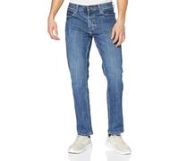 Wrangler Men's Jeans Authentic Straight Fit Stretch Denim, Regular Straight Leg - Mid Stone Blue