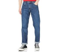 Wrangler Men's Jeans Red Kabel Authentic Straight Fit Stretch Denim Darkstone 38W/30L UK