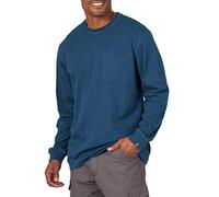 Wrangler Men's Long Sleeve Pocket Performance T-Shirt, Oxford Blue, XL