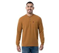 Wrangler Riggs Workwear Men's Long Sleeve Pocket Henley, Duck Brown, XXL