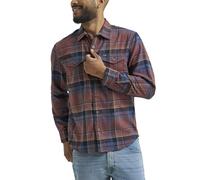 Wrangler Men's Long Sleeve Shirt, Bitter Chocolate Plaid (Flannel), Large