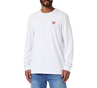 Wrangler Men's ls Sign Off tee T-Shirt, White, S