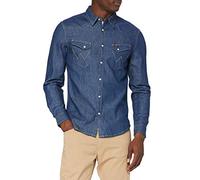 Wrangler Men's Ls Western Shirt Shirt, Dark Stone, M