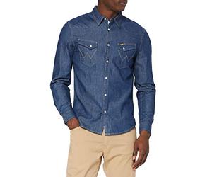 Wrangler Men's Ls Western Shirt Shirt, Dark Stone, XL