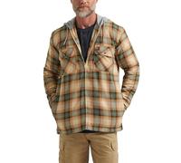Wrangler Men's Masonry Hooded Jacket, Tan Orange Plaid, S