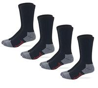 Wrangler Men's Men's Wrangler Riggs Men s Steel Toe Boot Work Crew Cotton Cushion Socks 4 Pair Pack Black Large, Black, L UK