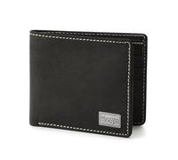 Wrangler Men's Bifold Wallet, Genuine Leather, Gift for Him, Black, One size