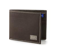 Wrangler Men's Bifold Wallet, Genuine Leather, Gift for Him, Brown, One size