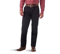 Wrangler Men's Riata Pleated Relaxed Fit Casual Pant, Black, 30W x 34L