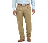 Wrangler Men's Pleated Front Casual Pant, Khaki, 42W x 30L