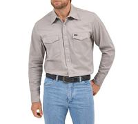 Wrangler Men's Premium Performance Workshirt, Cement, Large Tall