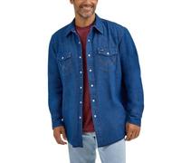 Wrangler Men's Flannel Lined Workshirt, Denim, Medium