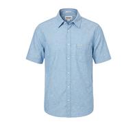 Wrangler - Mens Regular Fit Short Sleeved Linen Shirt Light Blue
