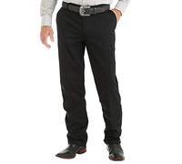 Wrangler Men's Riata Flat Front Relaxed Fit Casual Pant, Black, 36W x 32L
