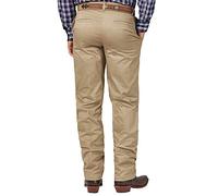 Wrangler Men's Riata Flat Front Relaxed Fit Casual Pant Panties, Khaki, 32 W/30 L