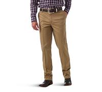 Wrangler Men's Riata Flat Front Relaxed Fit Casual Pant Panties, Khaki, 42 W/30 L