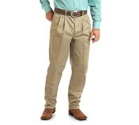 Wrangler Men's Riata Pleated Relaxed Fit Casual Pant, Khaki, 36W x 34L