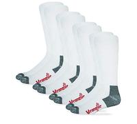 Wrangler Men's Riggs Non-Binding Boot Work Cotton Cushion Smooth Toe Socks 4 Pair Pack, White, Large (Pack of 4)