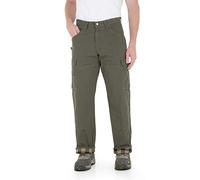 Wrangler Men's Riggs Workwear Flannel Lined Ripstop Ranger Pant Work Utility, Loden, 34W x 30L