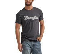 Wrangler Men's Western Crew Neck Short Sleeve Tee Shirt, Caviar Heather, XL